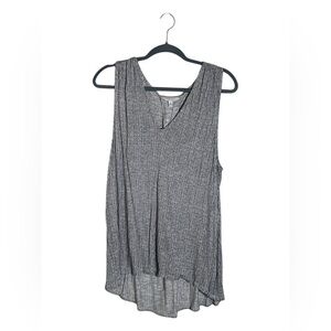 Lucky Brand Black and White Pleated Tank Top
